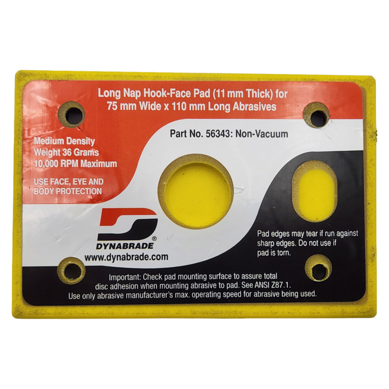 3" (76 mm) x 4-1/4" (108 mm) Non-Vacuum Dynabug II Disc Pad, Hook-Face, Long Nap