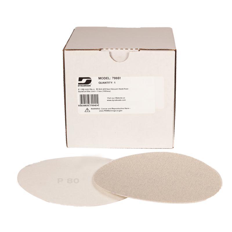 6" (152 mm) Dia. x 80 Grit A/O Non-Vacuum Hook-Face DynaCut Disc