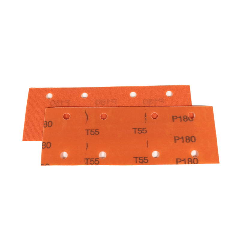 2-3/4" x 8" Dyna Extreme Orange Film 180 Grit Vacuum Sheets, Hook and Loop