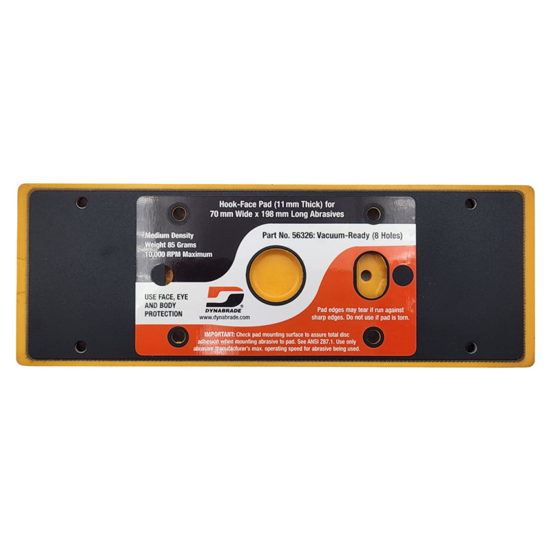 2-2/3" (68 mm) x 7-3/4" (196 mm) Vacuum Dynabug II Disc Pad, Hook-Face, Short Nap
