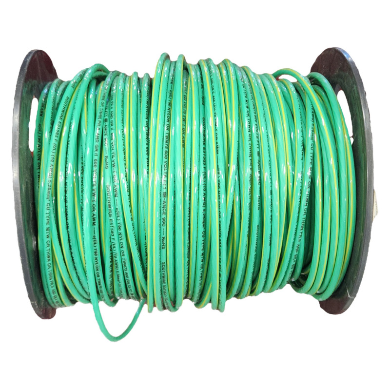 10 Gauge Eq. Ground Wire Greeen w/yellow stripe