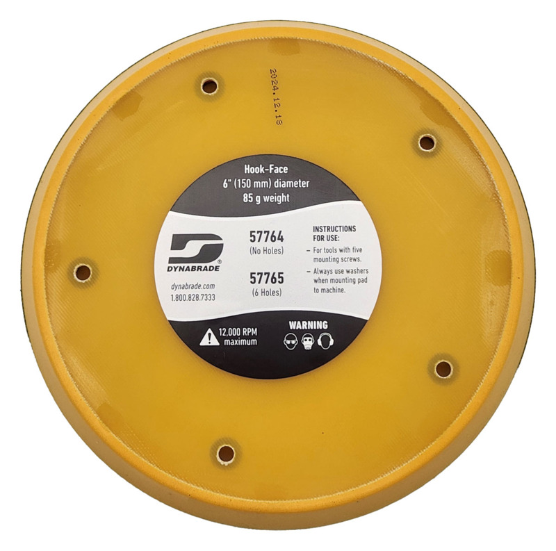 6" (152 mm) Dia. Non-Vacuum Gear-Driven Disc Pad, Hook-Face, Short Nap