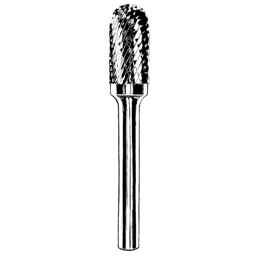 Carbide Burr, 3/32" (2 mm) Dia., SC-41 D/C Burr, Cylinder, 7/16" Flute L, 1/8" Shank