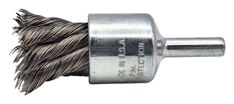 Knot Wire End Brush 3/4" (19 mm) Dia. x .014 x 7/8" Stainless Steel