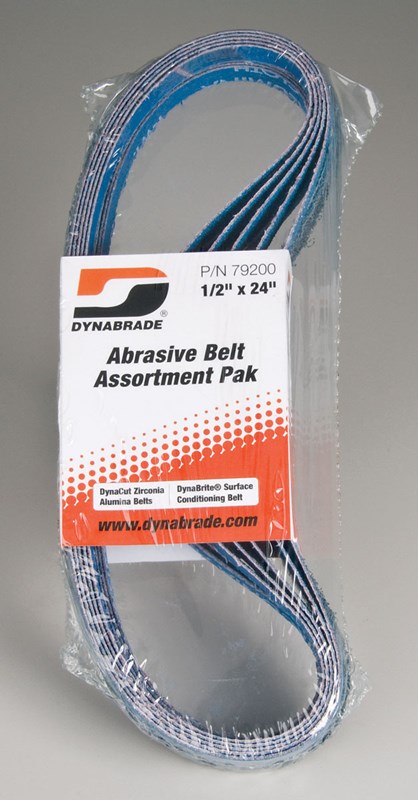 1/2" (13 mm) W x 24" (610 mm) L Abrasive Belt Assortment Pak Contains: