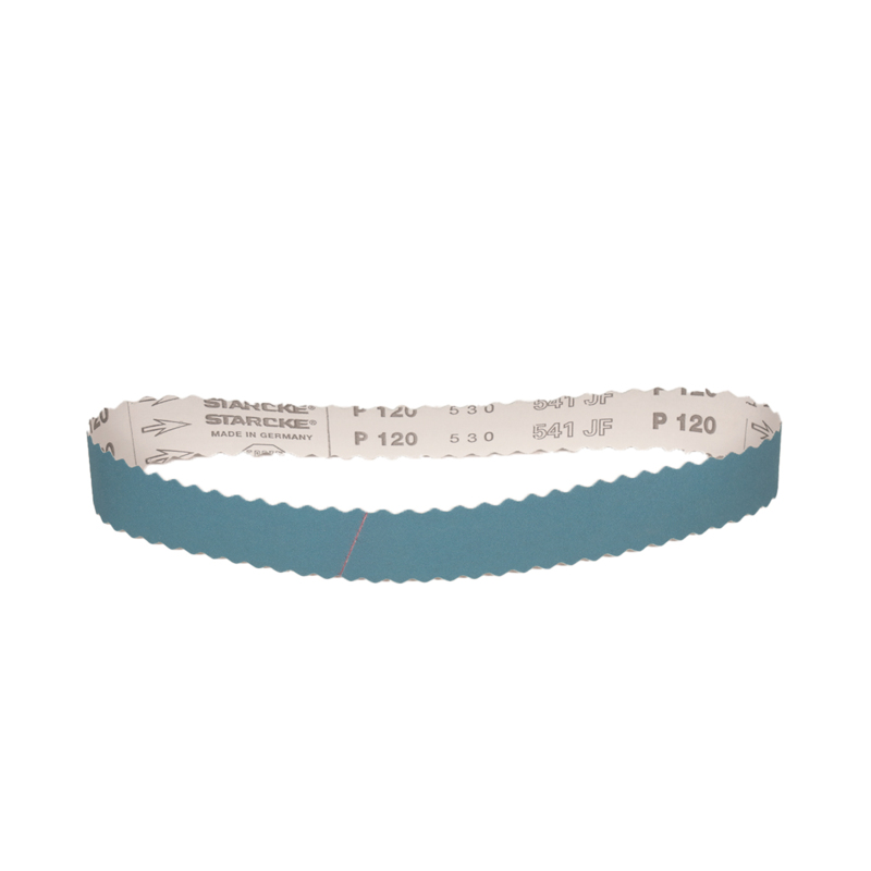 1-1/2" (38 mm) W x 30" (762 mm) L 120 Grit A/O-J DynaCut Scalloped Belt