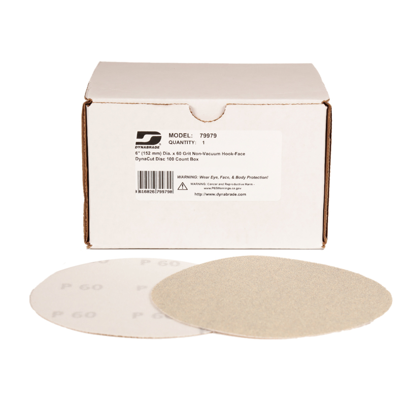6" (152 mm) Dia. x 60 Grit Non-Vacuum Hook-Face DynaCut Disc