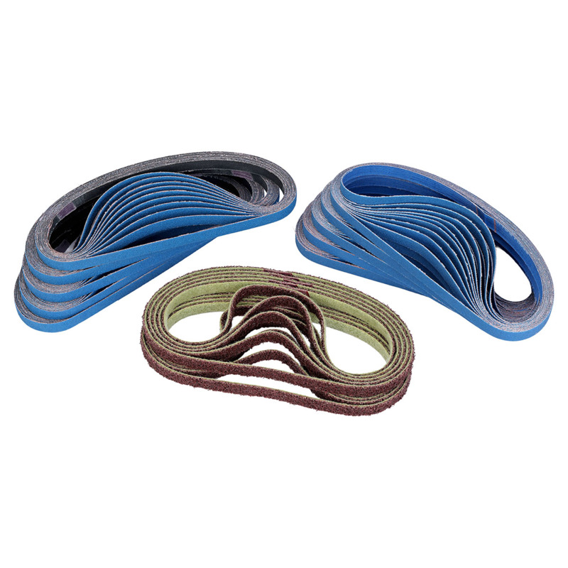 Dynafile 1/2" (13 mm) W x 24" (610 mm) L Abrasive Belt Assortment Pak Contains: