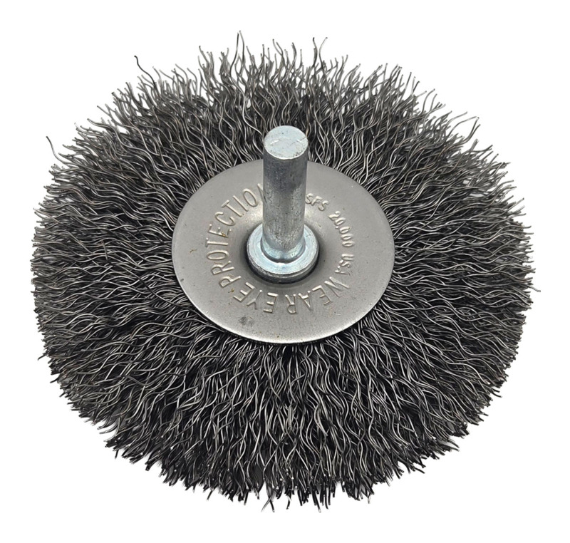 Crimped Wire Radial Wheel Brush 3" (76 mm) Dia. x .0118 x 13/16" Steel