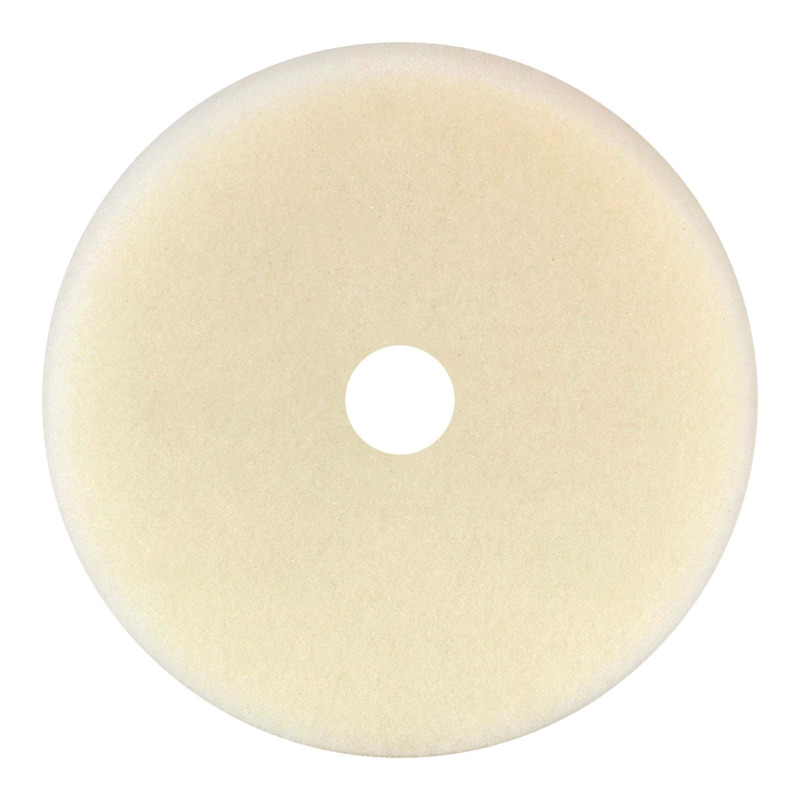 6-1/2" Dynacut White Foam Flat Face Cutting Pad, Hook and Loop