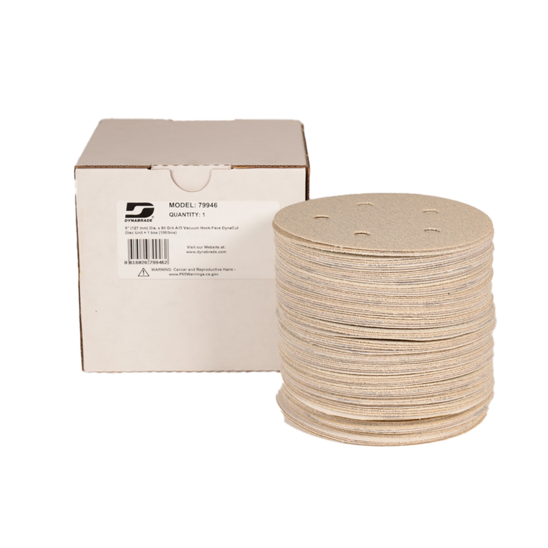5" (127 mm) Dia. x 80 Grit A/O Vacuum Hook-Face DynaCut Disc