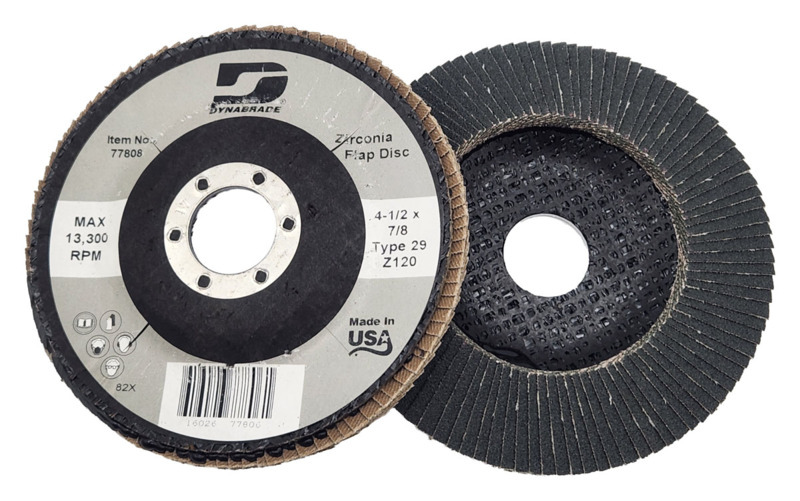 4-1/2" (114 mm) Dia. x 7/8" CH 120 Grit Z/A Type 29 DynaCut Flap Disc W/Fiberglass