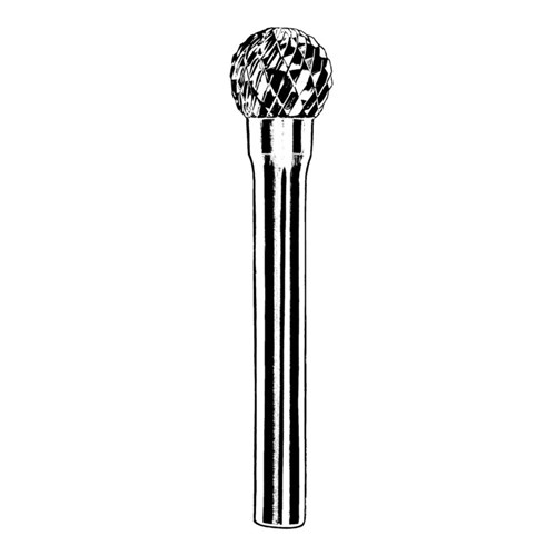 Carbide Burr, 1/8" (3 mm) Dia., SD-42 D/C Burr, Ball Radiused End, 1/8" Flute L, 1/8" Shank