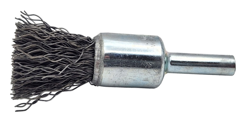Crimped Wire End Brush 1/2" (13 mm) Dia. x .014 x 7/8" Steel