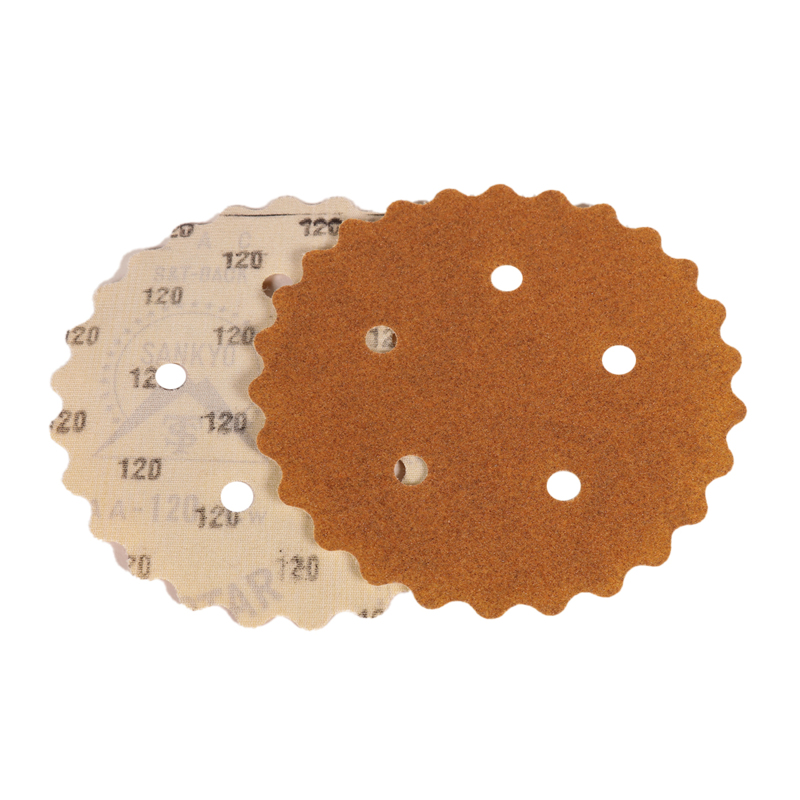 5" (127 mm) Dia. x 120 Grit A/O Vacuum Hook-Face Scalloped-Edge DynaCut Disc