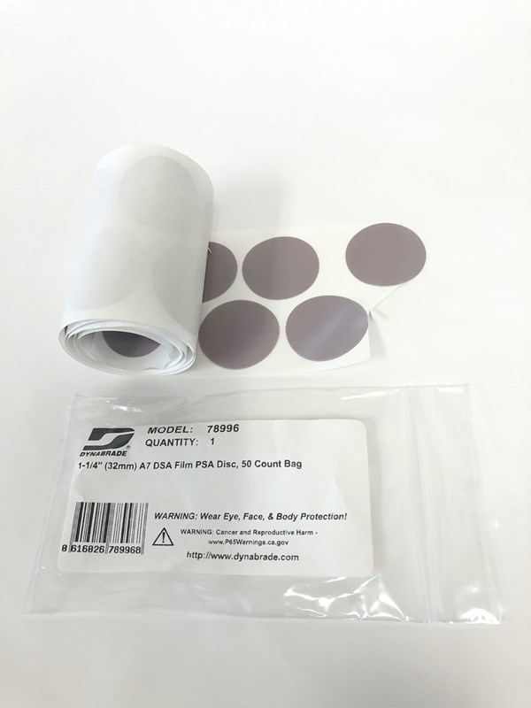 1-1/4" (32mm) A7 DSA Film PSA Disc, 50 Count Bag
