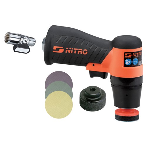1-1/4" Dia. Pistol Grip Mini Orbital Sander,  8500 RPM, 1/8" Orbit Kit
