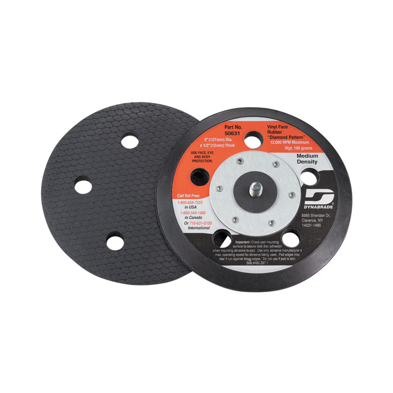 5" (127 mm) Dia. Vacuum Disc Pad, Rubber-Face