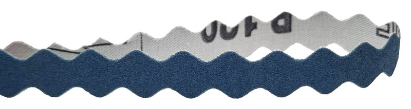 1/2" (13 mm) W x 18" (457 mm) L 120 Grit A/O J DynaCut Scallop Edge Belt