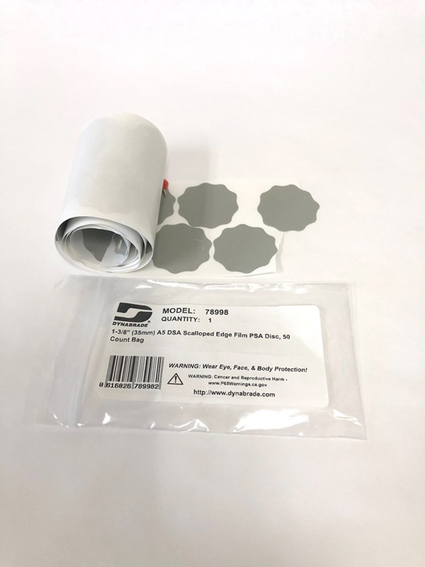 1-3/8" (35mm) A5 DSA Scalloped Edge Film PSA Disc, 50 Count Bag
