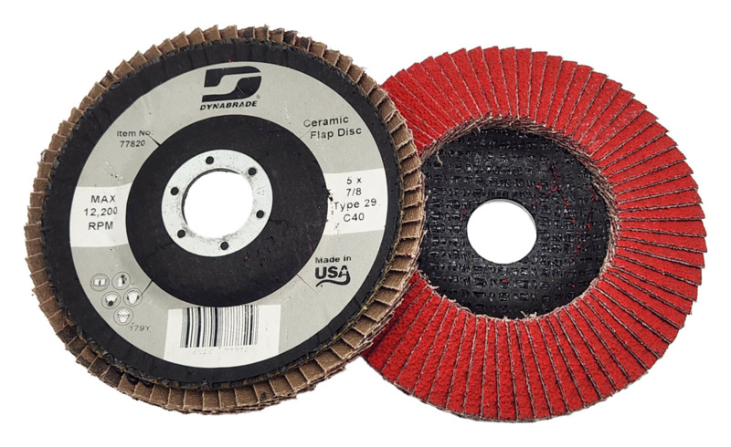 5" (127 mm) Dia. x 7/8" CH 40 Grit Type 29 Ceramic DynaCut Premium Flap Disc w/Fiberglass