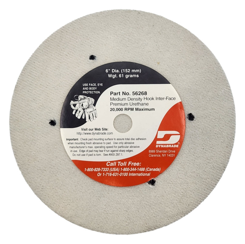6" (152 mm) Dia. Non-Vacuum Dynabug "Model T" Disc Pad, Hook-Face, Short Nap