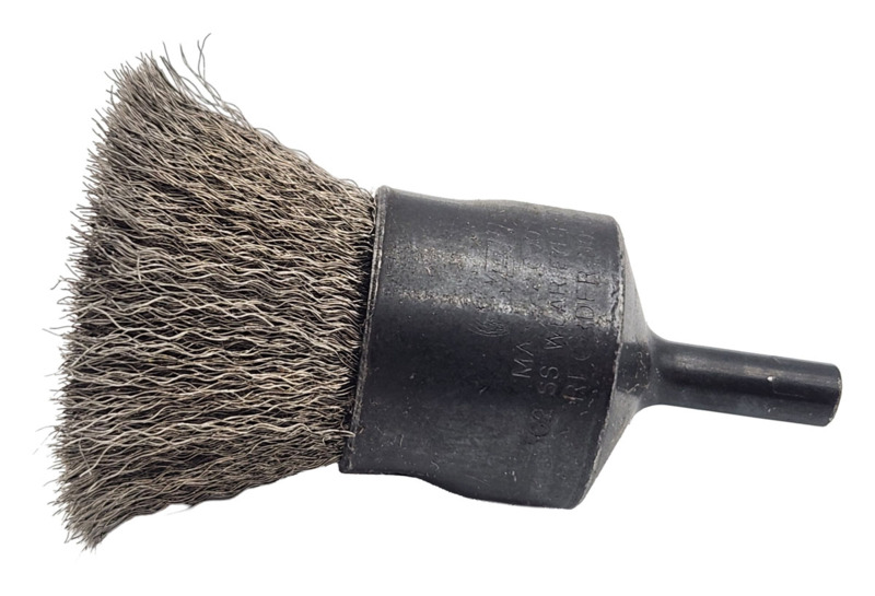 Crimped Wire End Brush 1" (25 mm) Dia. x .006 x 1" Stainless Steel