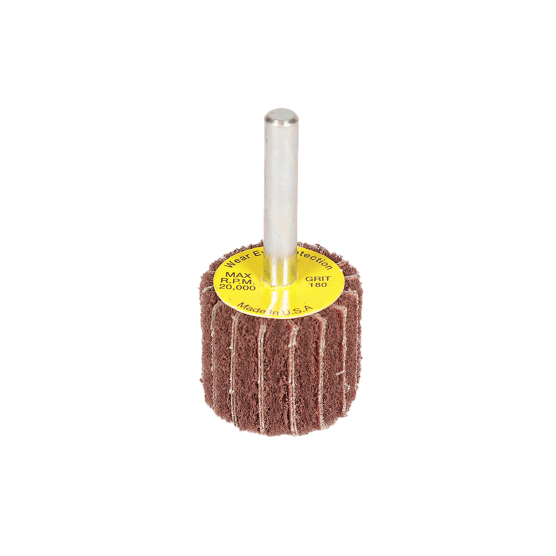 1" D. x 1" W. x 1/4"- 180 Grit Dynacut A/O Interleaf Flap Wheel, 15K RPM MAX