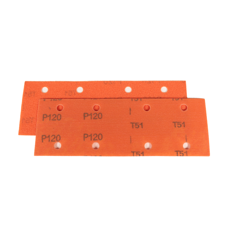 2-3/4" x 8" Dynacut Extreme Orange Film 120 Grit Vacuum Sheets, Hook and Loop
