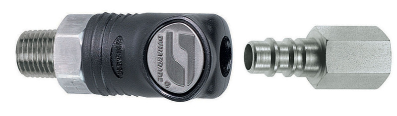1/4" Male Composite-Style Coupler with 1/4" Female Plug Assembly