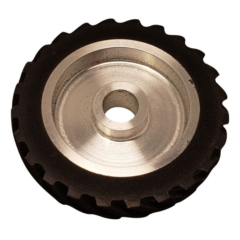 Contact Wheel, 4" Dia. x 5/8" W x 5/8" I.D., Scoop Face, 40 Duro Rubber