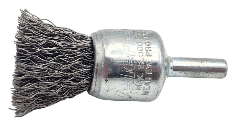 Crimped Wire End Brush 3/4" (19 mm) Dia. x .014 x 7/8" Steel