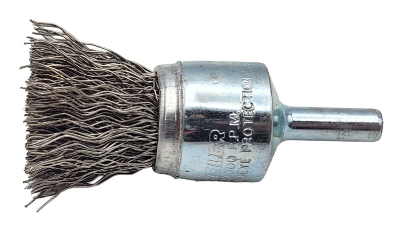Crimped Wire End Brush 3/4" (19 mm) Dia. x .014 x 7/8" Stainless Steel