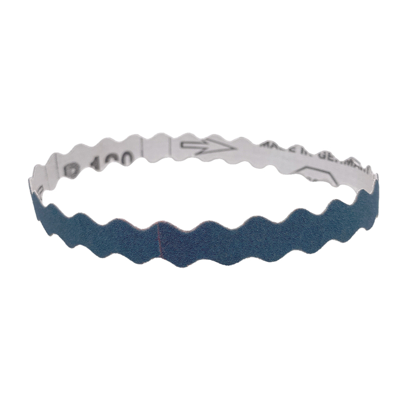 1/2" (13 mm) W x 12" (305 mm) L 120 Grit A/O DynaCut Scallop Edge Belt