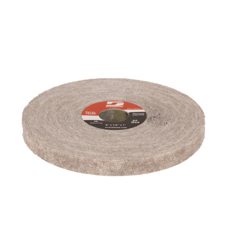 6" Dia. x 1/2" W x 1" CH 8A Medium S/C DynaBrite Deburring Convolute Wheel